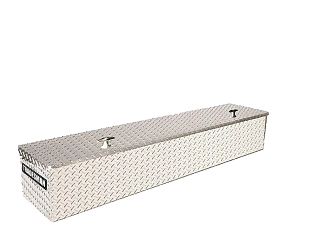 Bright Tradesman Aluminum Flush Mount Truck Tool Box with diamond plate design