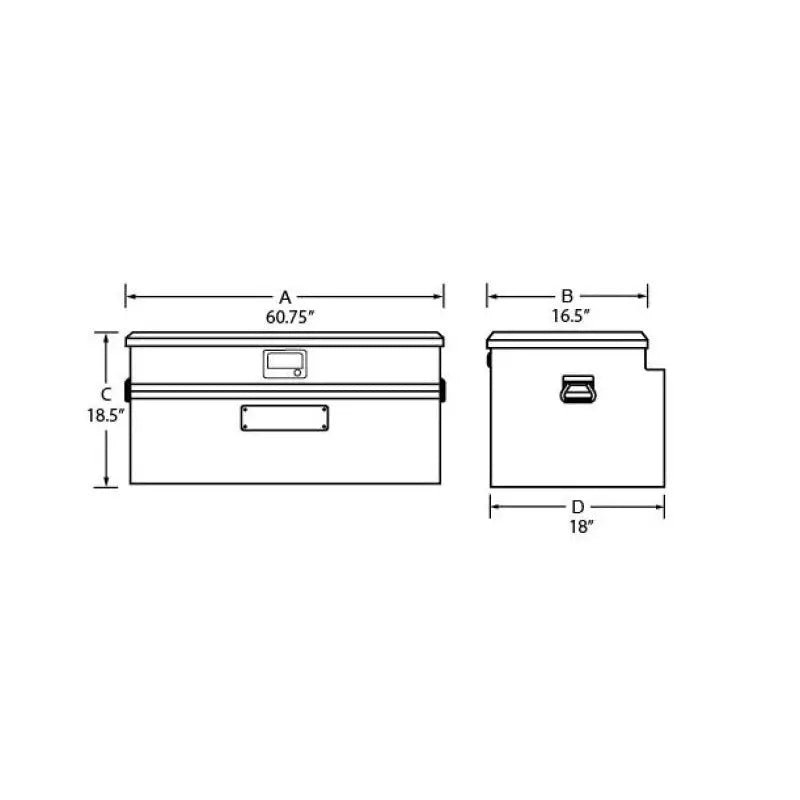 Tradesman 79460SL Tradesman Aluminum Flush Mount Truck Tool Box Full/Slim Line (60in.) - Black - 79460SL