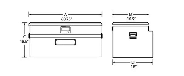 Tradesman Aluminum Flush Mount Truck Tool Box Full/Slim Line (60in.) - Black - & Automotive