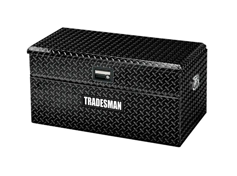 Black diamond-plate tradesman aluminum flush mount truck tool box for full/wide trucks