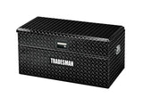 Black diamond-plate tradesman aluminum flush mount truck tool box for full/wide trucks