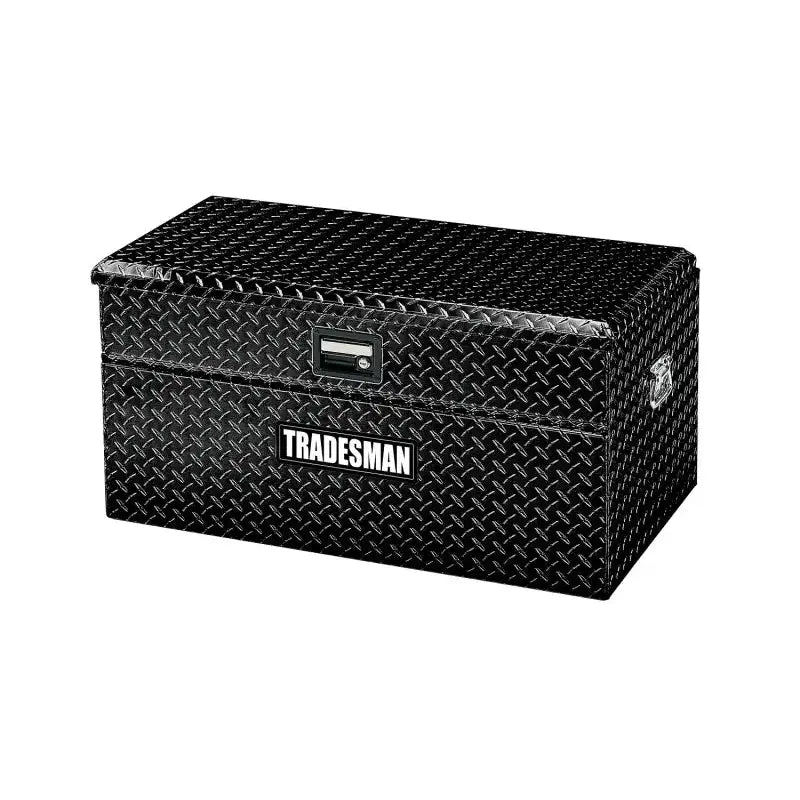Black diamond-plate tradesman aluminum flush mount truck tool box for full/wide trucks