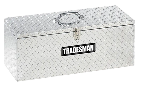 Silver tradesman aluminum handheld tool box for easy storage and transport