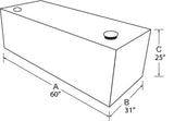 Rectangular aluminum storage tank with dimensions for liquid storage and liquid storage tank use