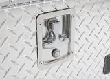 Shiny metal latch on Tradesman Aluminum Top Mount L-Wing Box 60in Brite