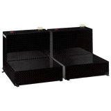 Black diamond-plate truck bed toolboxes for tradesman aluminum twin liquid storage tank