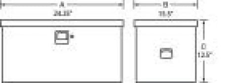 Two white Tradesman Steel Job Site Box/Chest storage boxes with dimensions for job site use