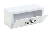 White Tradesman steel underbody truck tool box with black logo