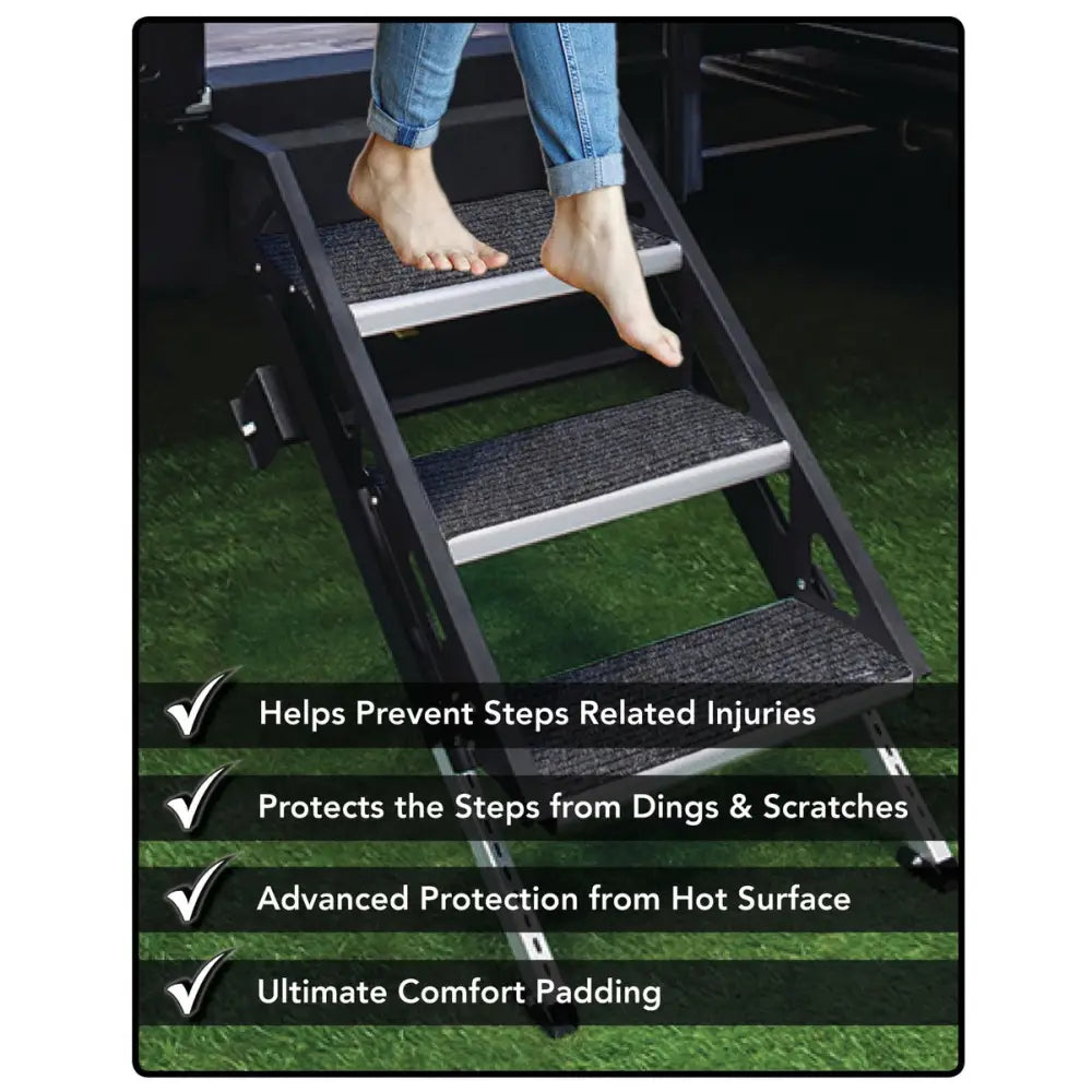 Trail Sphere Can Be Removed And Reattached Entry Step Rug RUL2475-2 - Two Pack Rugup Lippert Solid ST