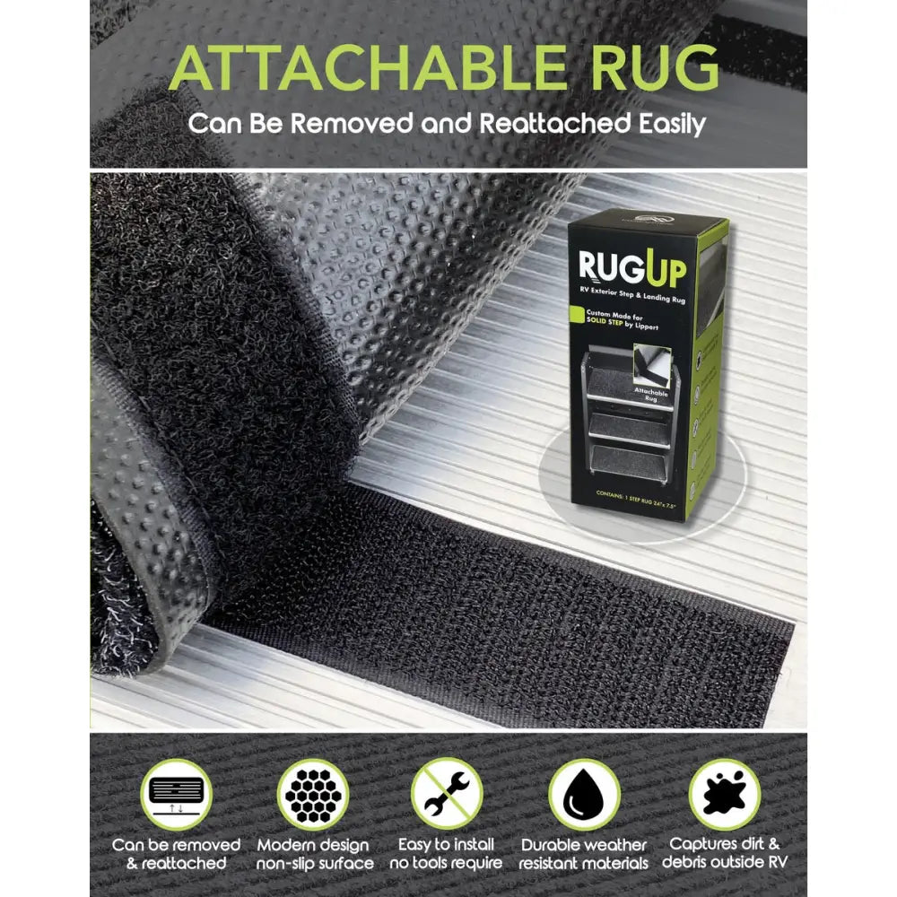 Trail Sphere Can Be Removed And Reattached Entry Step Rug RUL2475-2 - Two Pack Rugup Lippert Solid ST