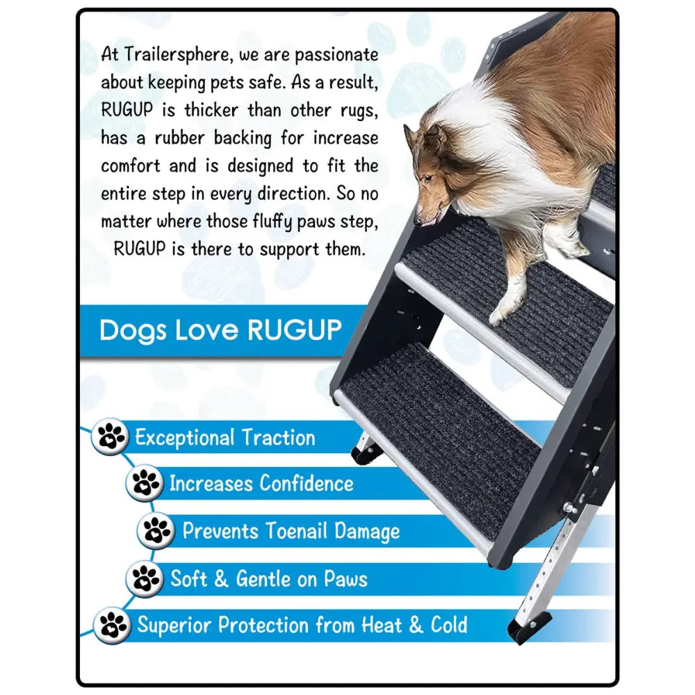 Trail Sphere Can Be Removed And Reattached Entry Step Rug RUL2475-2 - Two Pack Rugup Lippert Solid ST