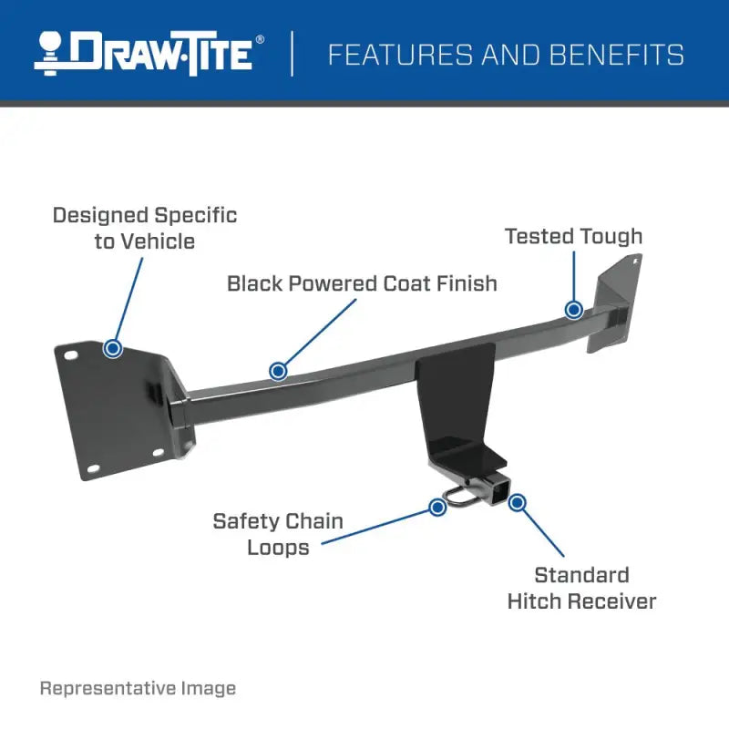 Trailer Hitch Rear Class I; Square Tube Welded; 1-1/4 Inch Receiver; 2000 Pound Weight Carrying Capacity/200 Tongue