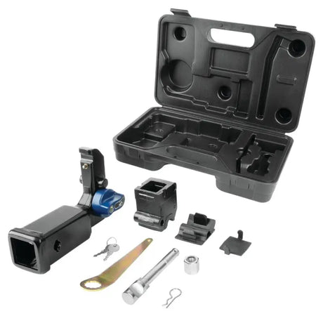 Adjustable trailer hitch rear Class III with accessories and storage case for towing