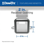 Trailer Hitch Rear Class III; Square Tube Welded; 2 Inch Receiver; 5000 Pound Weight Carrying Capacity/750 Tongue