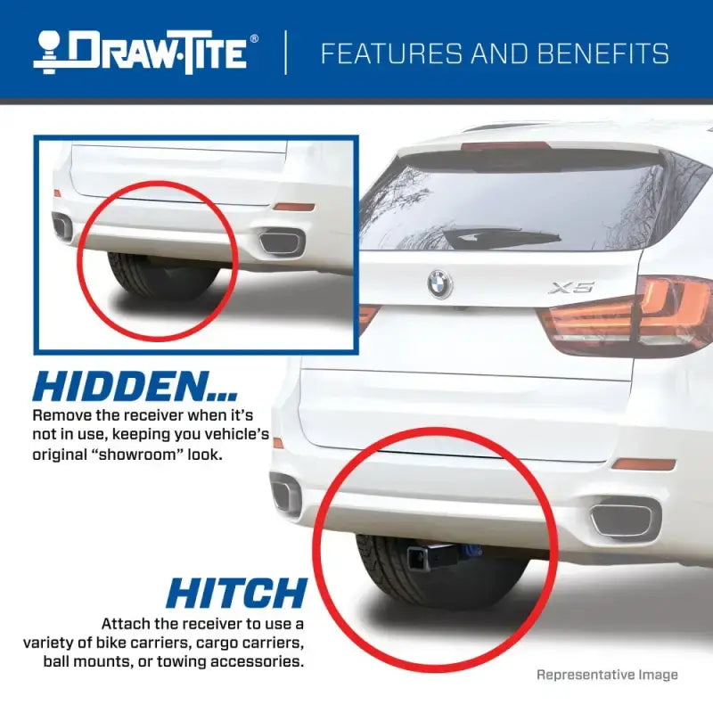 Trailer hitch rear Class III features and benefits on a durable square tube welded hitch