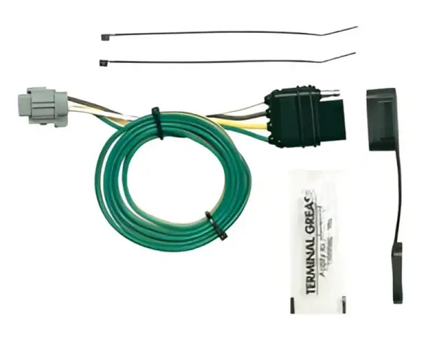 Trailer Wiring Connector 4-Way Flat; Utilizes OEM Connectors; With Dust Cover/ Ground Screws And Grease Packet - Truck