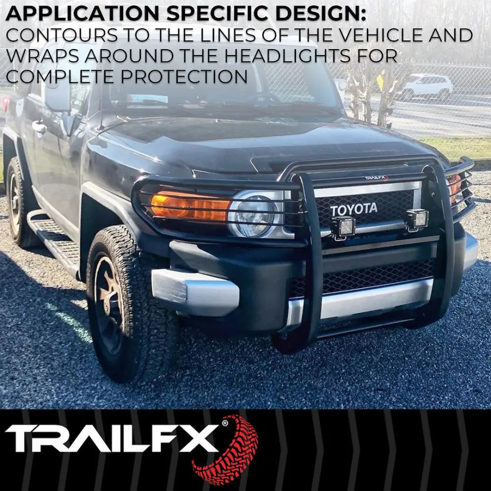 Trailfx Pre Drilled For Optional Lighting Grille Guard E0046T - Black Tacoma