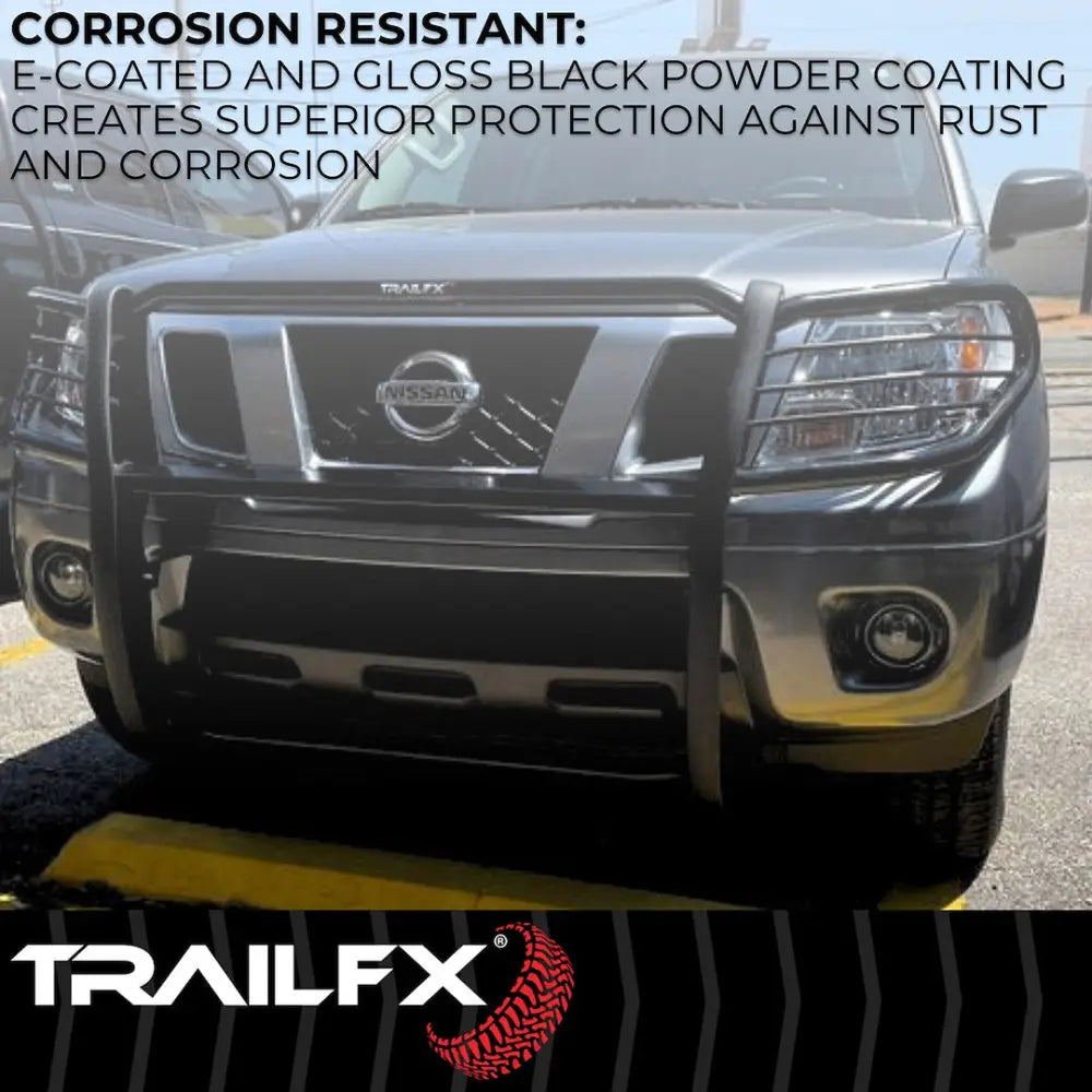 Trailfx Pre Drilled For Optional Lighting Grille Guard E0046T - Black Tacoma