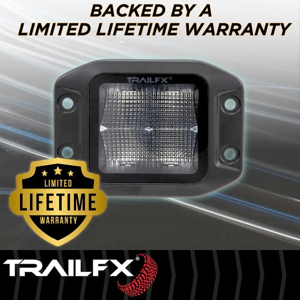 Trailfx Limited Lifetime Warranty Driving/ Fog Light 2X2FMBKF1 - 2X2 Pod 4X5W FL BK Sgl Flush Mount
