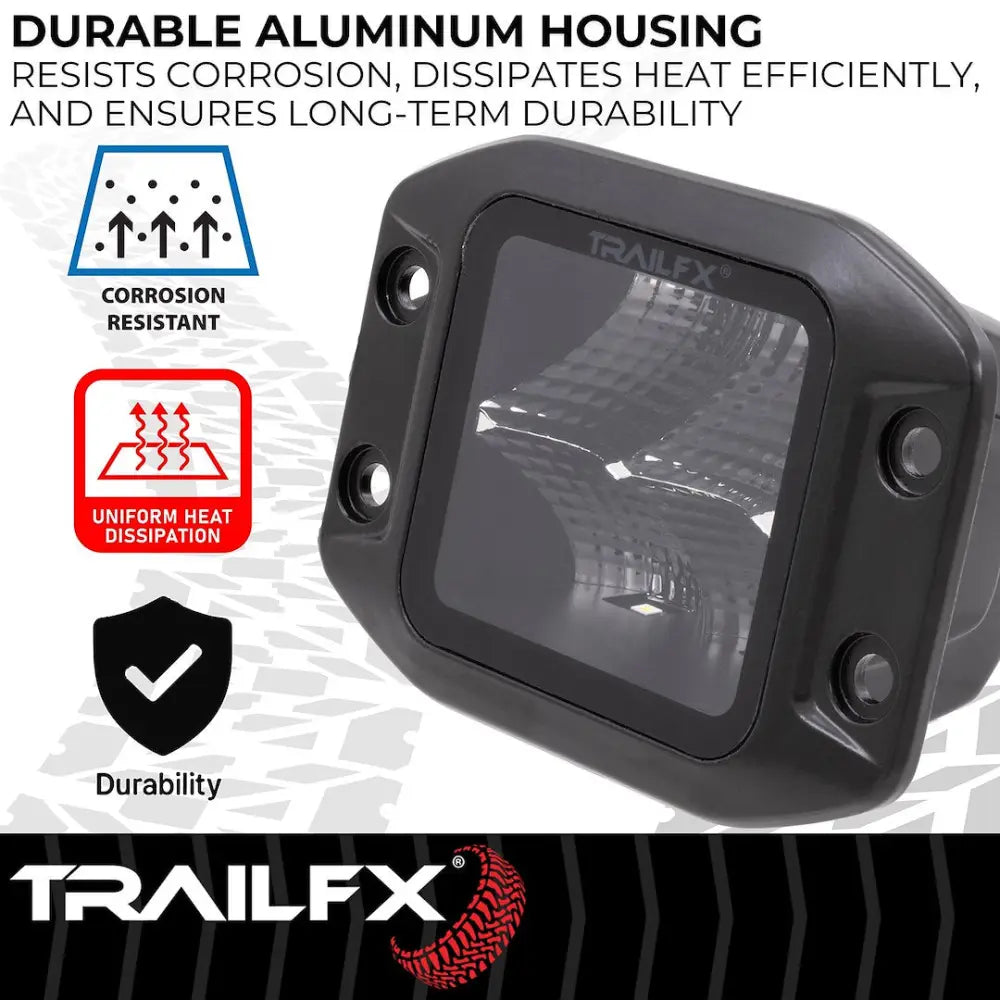 Trailfx Limited Lifetime Warranty Driving/ Fog Light 2X2FMBKF1 - 2X2 Pod 4X5W FL BK Sgl Flush Mount