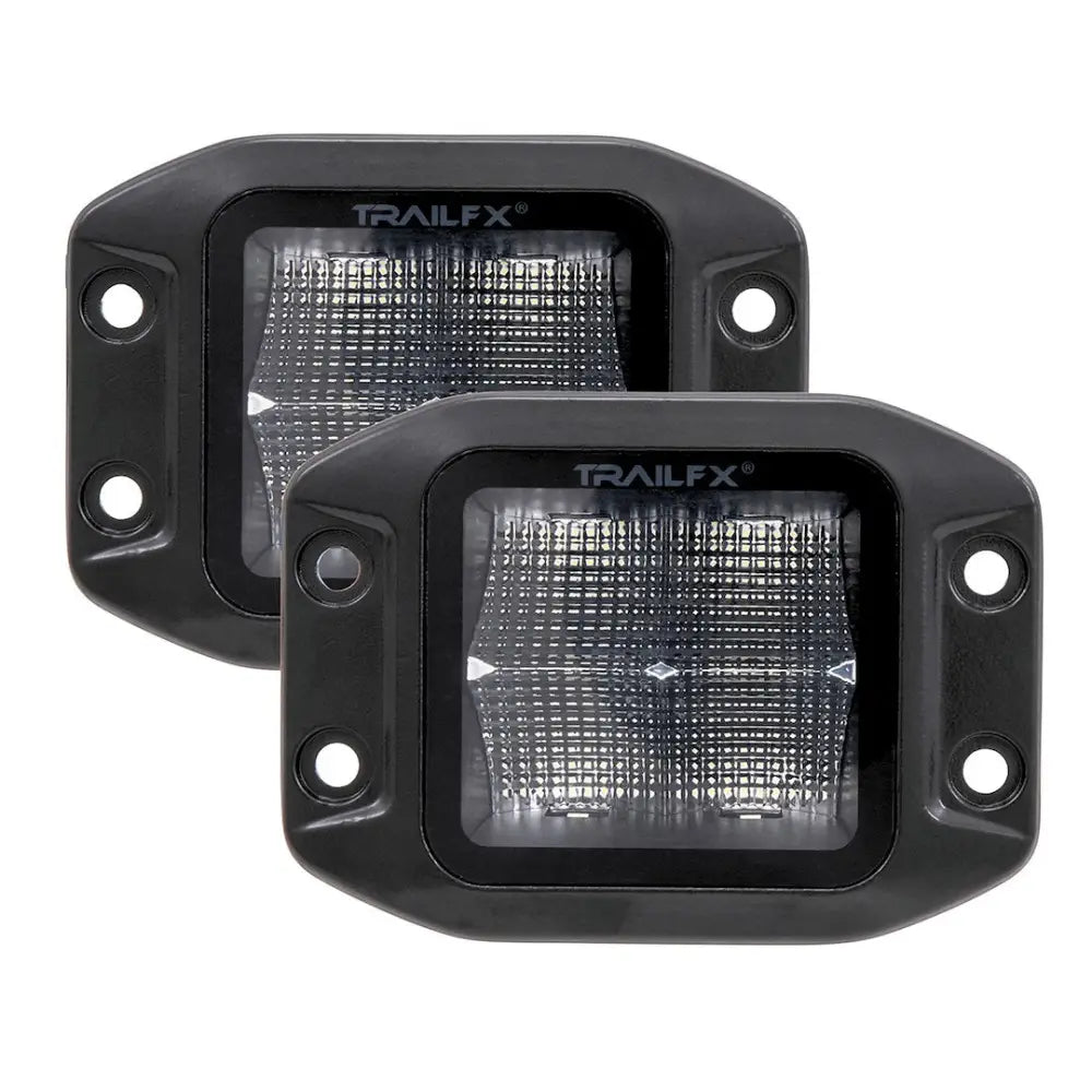 Trailfx Limited Lifetime Warranty Driving/ Fog Light 2X2FMBKF2 - 2X2 Pod 4X5W FL BK PR Flush Mount