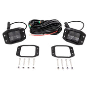 Trailfx Limited Lifetime Warranty Driving/ Fog Light 2X2FMBKF2 - 2X2 Pod 4X5W FL BK PR Flush Mount