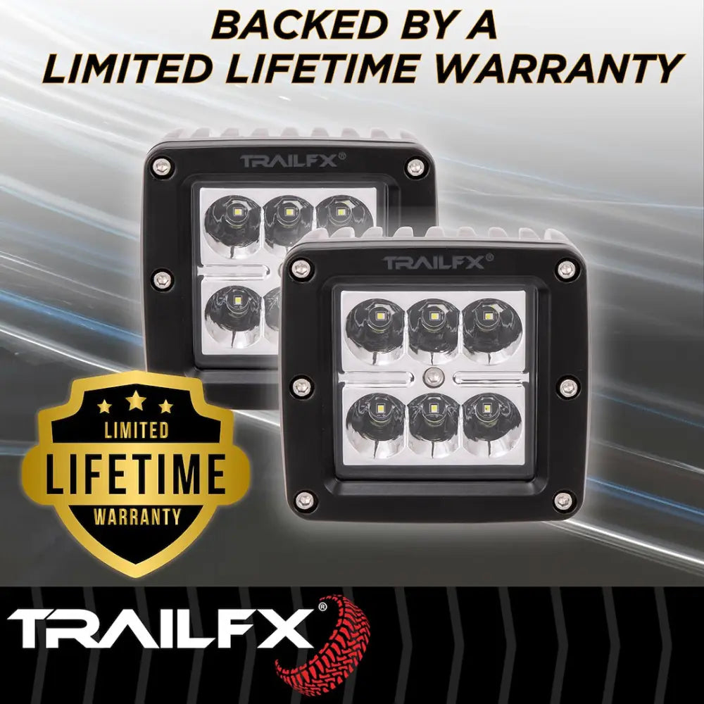 Trailfx Limited Lifetime Warranty Driving/ Fog Light 3X2S2 - 3X2 Pod 6X3W SP PR BK Cvr
