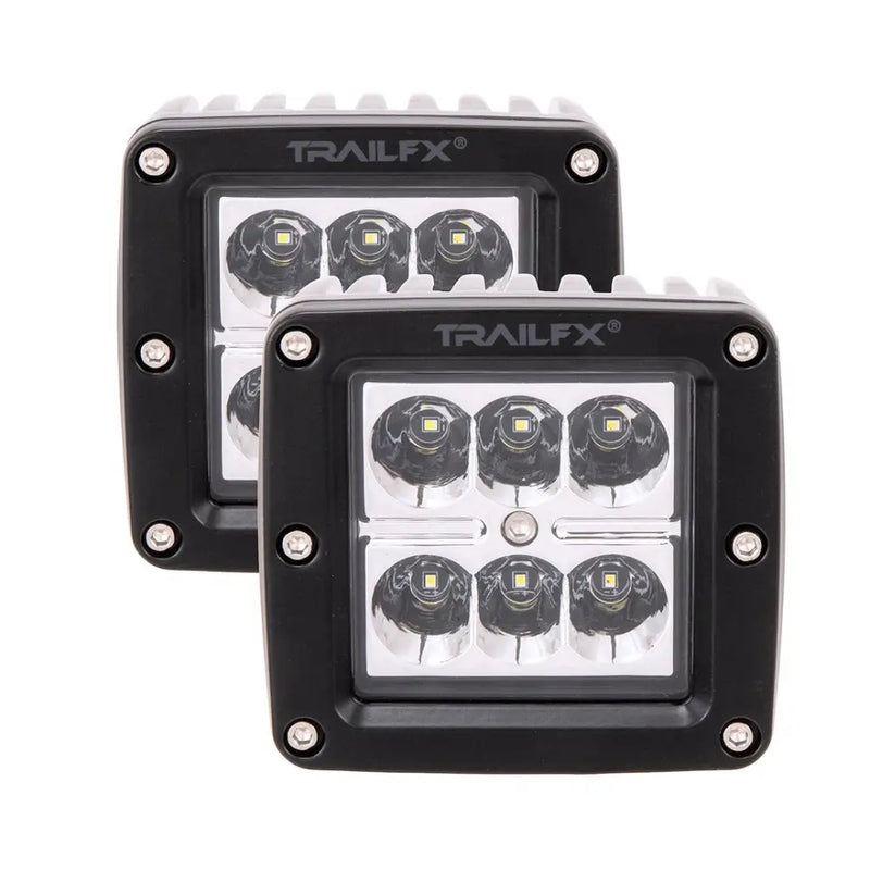 Trailfx Limited Lifetime Warranty Driving/ Fog Light 3X2S2 - 3X2 Pod 6X3W SP PR BK Cvr