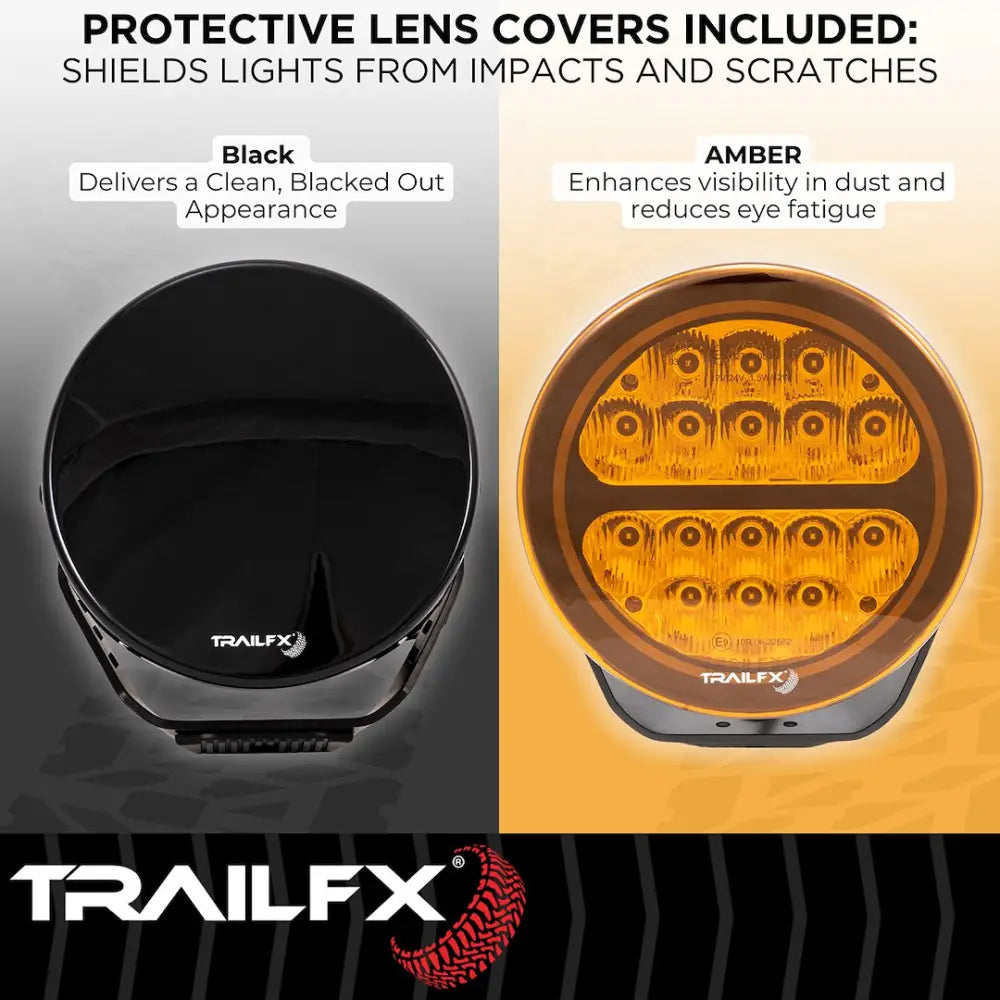 Trailfx Limited Lifetime Warranty Driving/ Fog Light 7RNDF2 - 7IN Rnd 16X5W FL PR BK Ambr CV