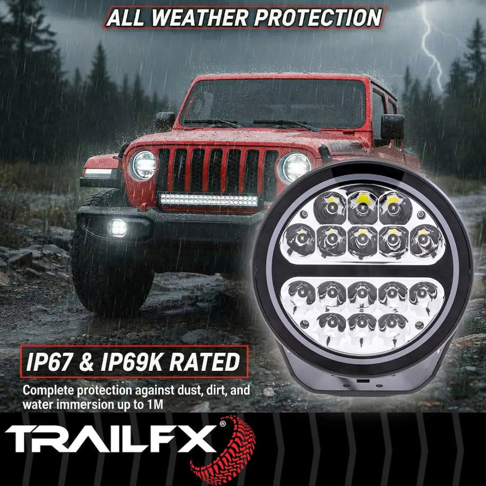Trailfx Limited Lifetime Warranty Driving/ Fog Light 7RNDS2 - 7IN Rnd 16X5W SP PR BK Ambr CV