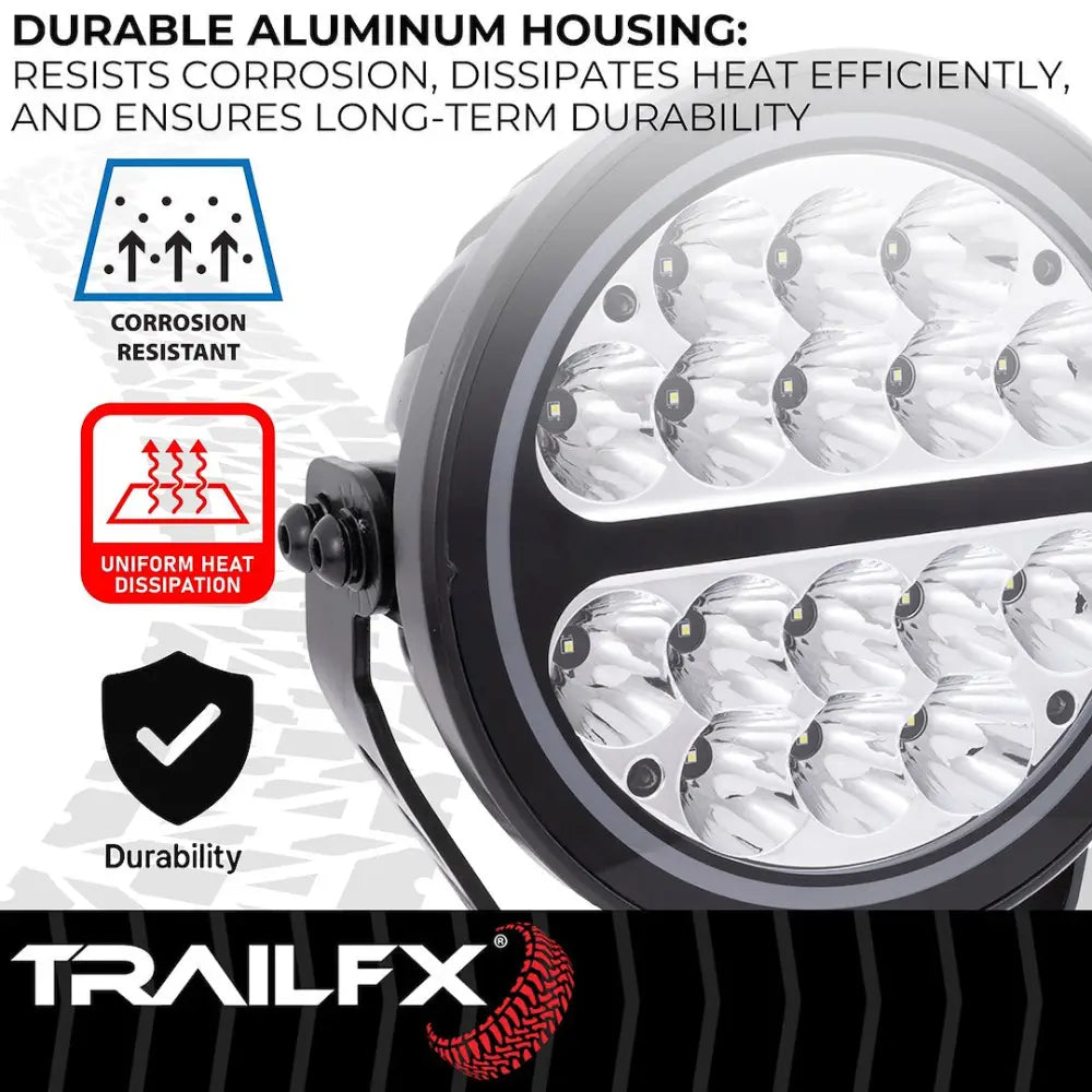 Trailfx Limited Lifetime Warranty Driving/ Fog Light 7RNDS2 - 7IN Rnd 16X5W SP PR BK Ambr CV