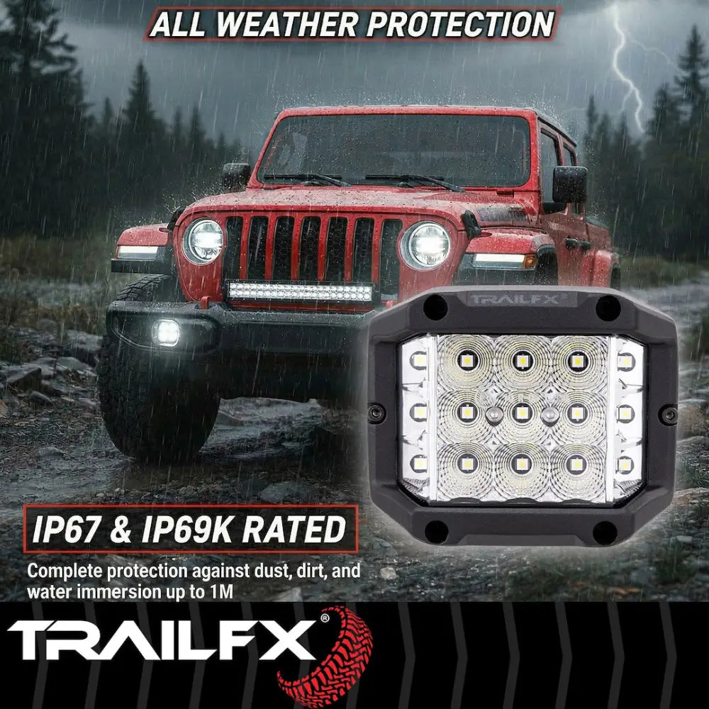 Trailfx Limited Lifetime Warranty Driving/ Fog Light Podsidf1 - Pod SD 15X5W FL Sgl BK Ambr Len Cvr