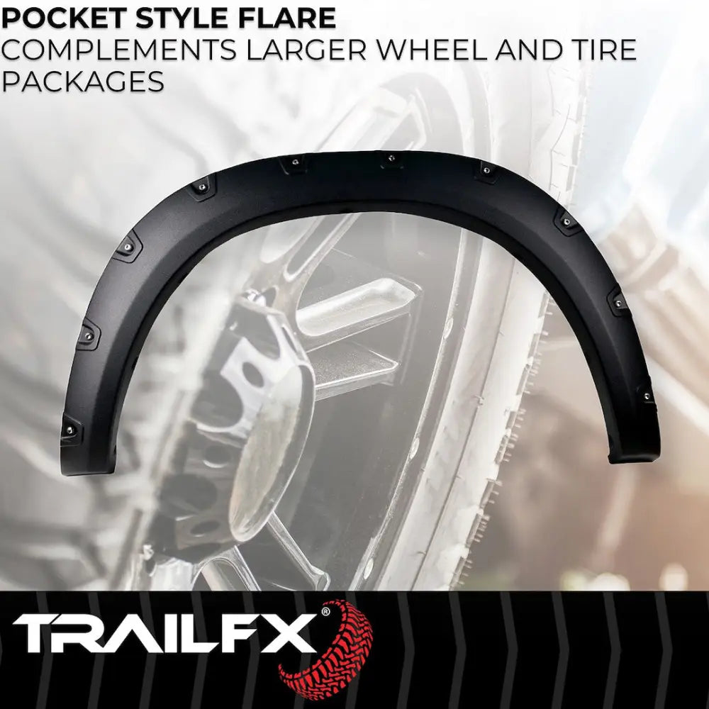 Trailfx Limited Lifetime Warranty Fender Flare TFD3004T - Pocket Style Texture Set