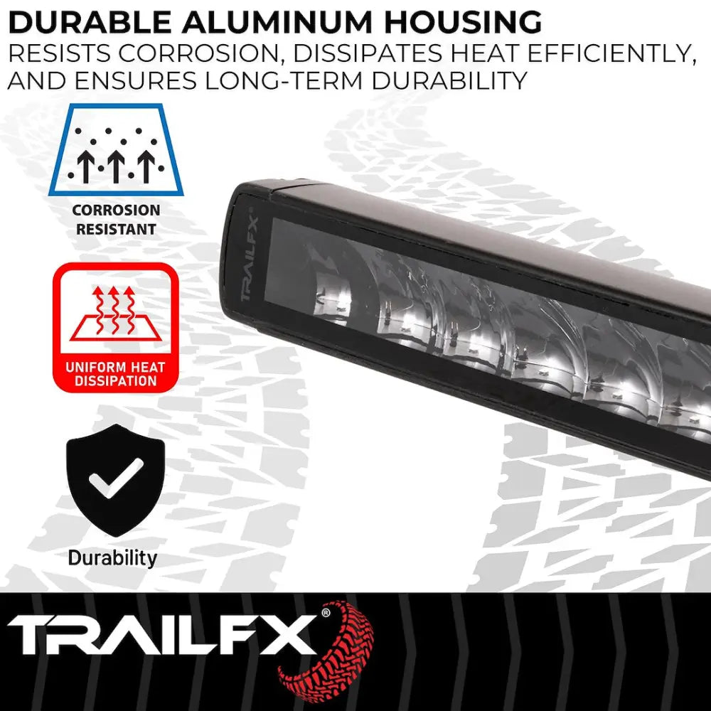 Trailfx Limited Lifetime Warranty Light Bar 10SRBKCM - 10IN SR 9X5W BK Combo BK Cvr