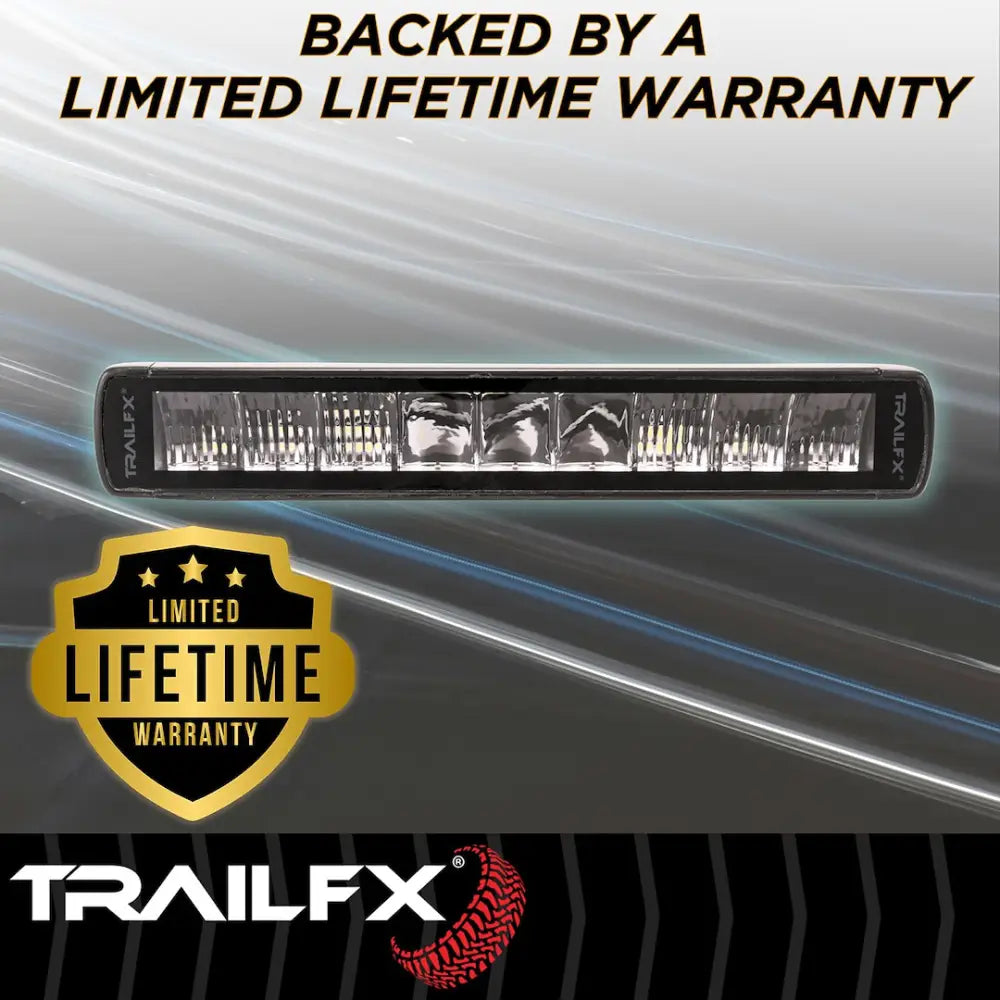 Trailfx Limited Lifetime Warranty Light Bar 10SRBKCM - 10IN SR 9X5W BK Combo BK Cvr