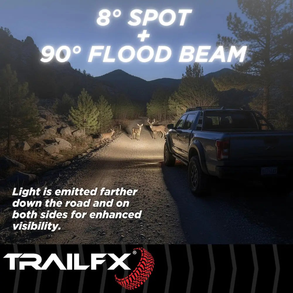 Trailfx Limited Lifetime Warranty Light Bar 10SRBKCM - 10IN SR 9X5W BK Combo BK Cvr
