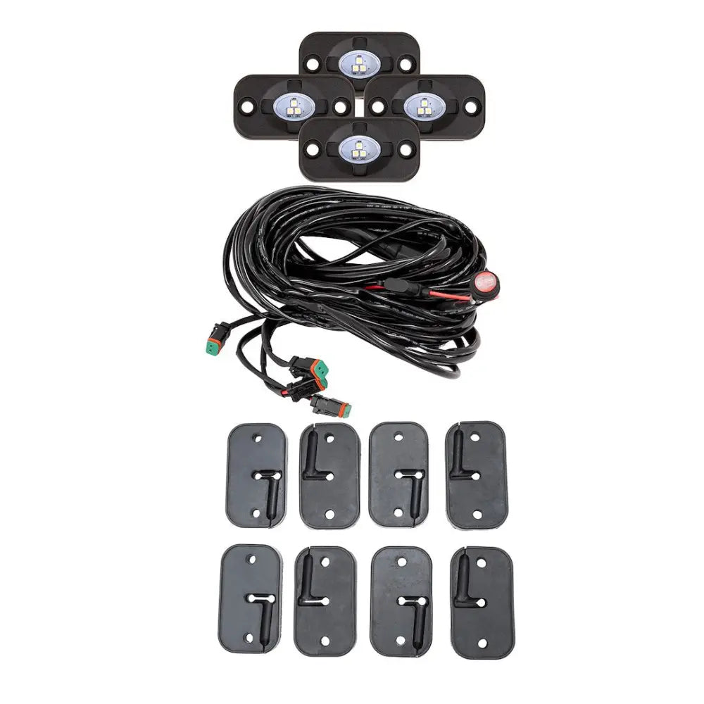 Trailfx Limited Lifetime Warranty Underbody Light Kit Rockkitf4 - White Rock Lights 3X5W Flood 4PC