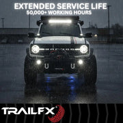 Trailfx Limited Lifetime Warranty Work Light 4X4Wlamf1 - White 4X4 Sqr 16X5W FL Sgl Ambr Fls