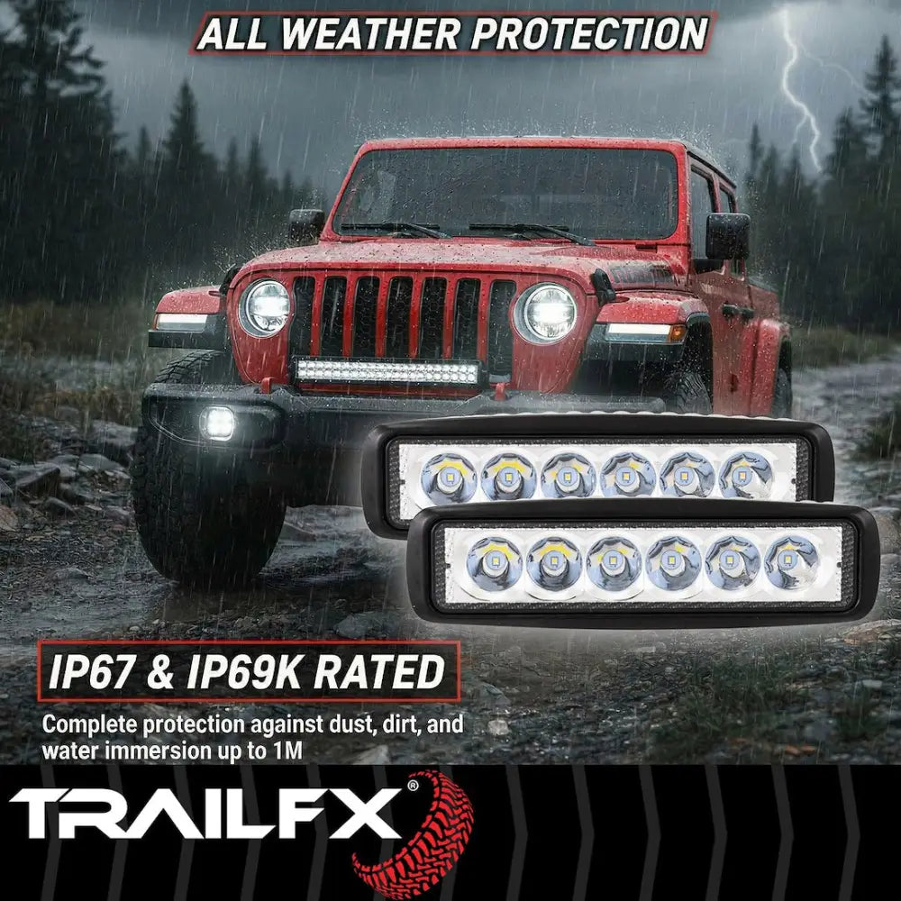 Trailfx Limited Lifetime Warranty Work Light 6Srutls2 - 6IN Utility 6X3W Spot Pair