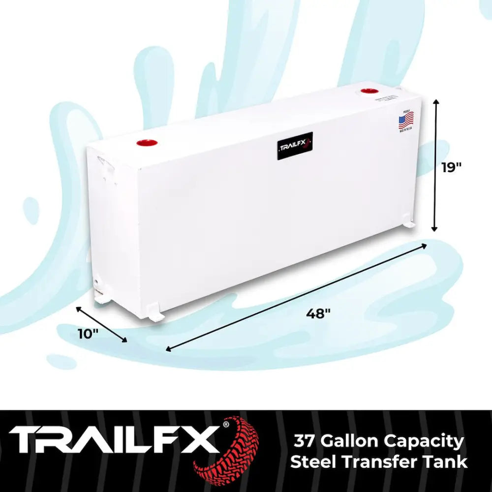 Trailfx Made In The USA Liquid Transfer Tank 21040SW - White 37 Gal Steel Rectangle