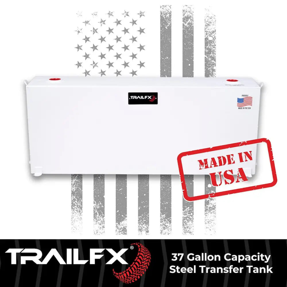 Trailfx Made In The USA Liquid Transfer Tank 21040SW - White 37 Gal Steel Rectangle