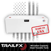 Trailfx Made In The USA Liquid Transfer Tank 21098SW - White 98 Gal Steel Rectangle