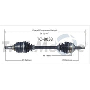TO-8038 CV Axle Shaft