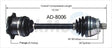 AD-8006 CV Axle Shaft