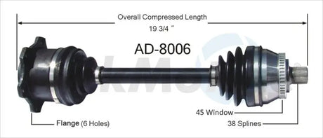 AD-8006 CV Axle Shaft