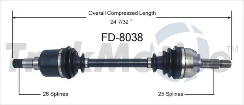 Trakmotive FD-8038 New Cv Axle - CV Shaft