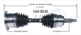GM-8026 CV Axle Shaft