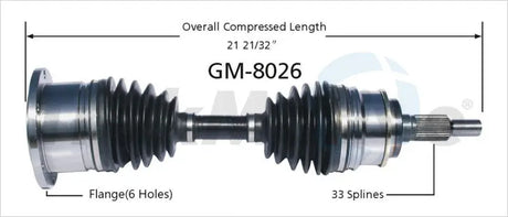 GM-8026 CV Axle Shaft