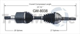 GM-8038 CV Axle Shaft