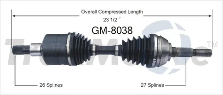 GM-8038 CV Axle Shaft